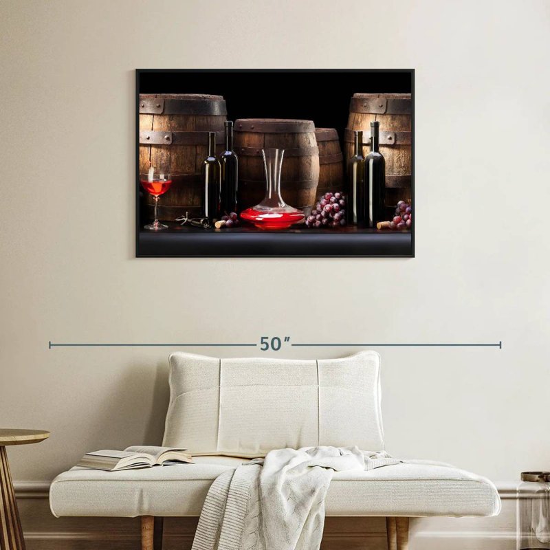 Réserve de vin, Cadre flottant noir, 37 po x 25 po