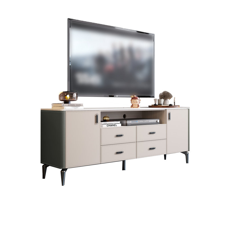 Meuble télé moderne de style minimaliste haut de gamme, 94.49", Gris / beige