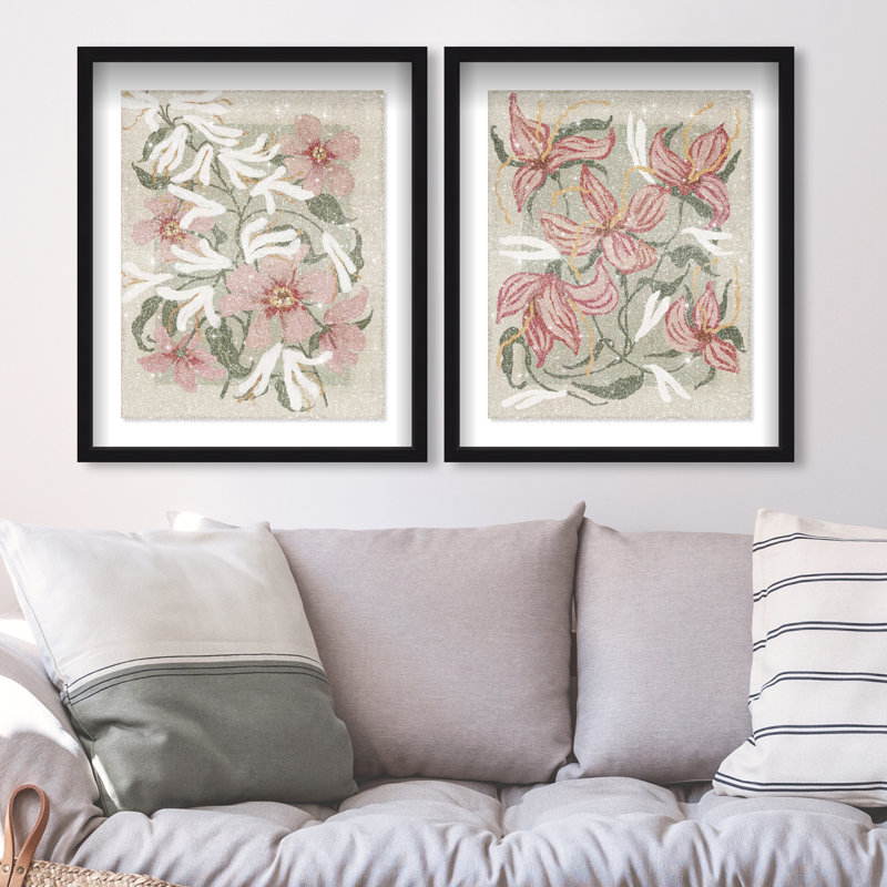 Lilies Flower Set Set by Oliver Gal, 25.5" H x 21.5" W, Black Shadowbox