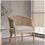 Chaise décorative en bois d'hévéa beige naturel