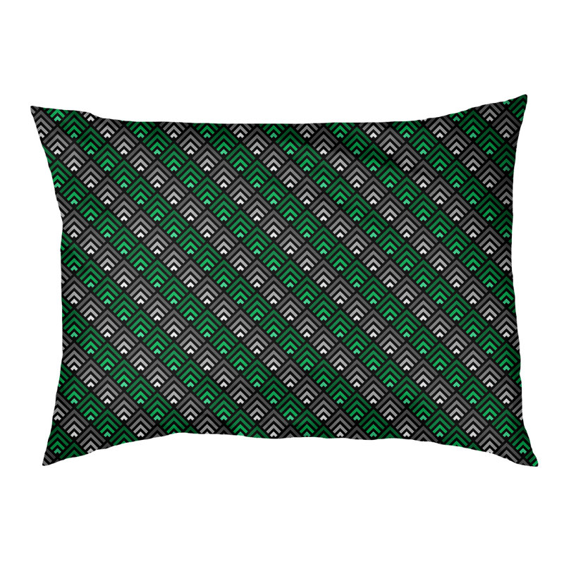 Coussin d'extérieur pour chien Campion, Grand (l 42,5 po x P 32,5 po x H 14 po), Vert clair / Gris / Blanc