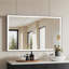 Miroir de salle de bain à DEL avec cadre en aluminium et éclairage biseauté à 45 °