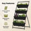 Jardinière surélevée verticale à 4 niveaux, support pour plante d'intérieur / extérieur avec 4 boîtes de culture pour légumes, fleurs et herbes-129945555