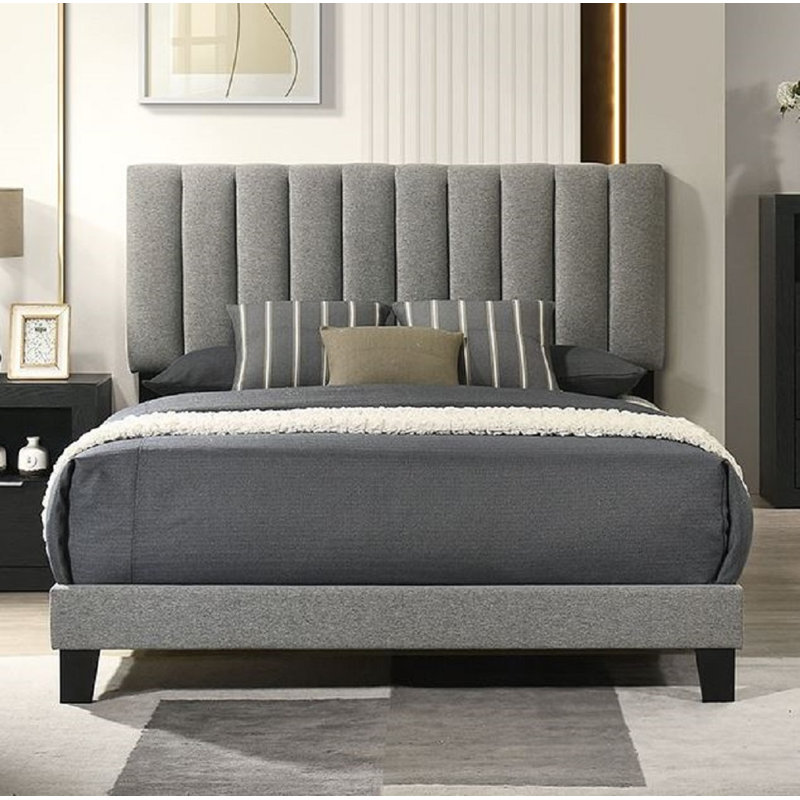 Ensemble de chambre avec grand lit 4 pièces Alford, Noir, Ensemble de 4 pièces : lit, table de chevet, 2 co