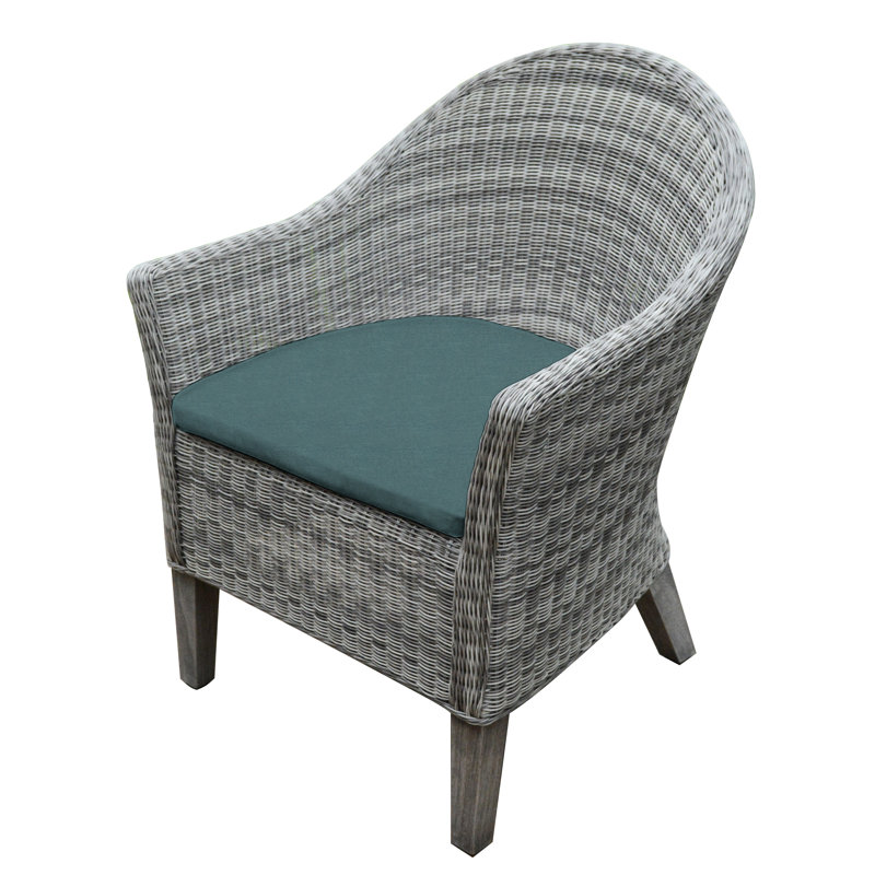Vienna Wicker Outdoor Dining Armchair, Gray, Cast Charcoal