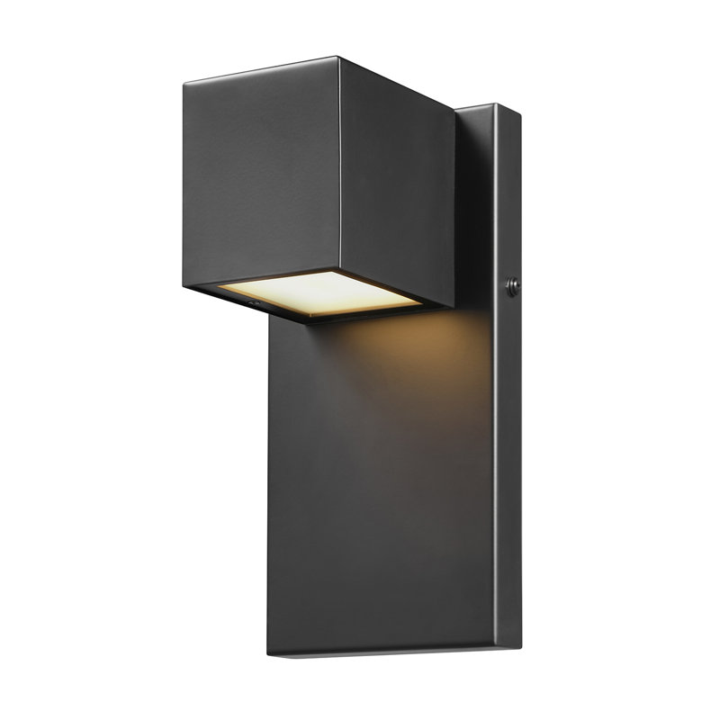 17-Watt LED Integrated Outdoor Wall Sconce, Matte Black, 650 Lumens, 2700 Kelvin, 90 CRI, Dimmable