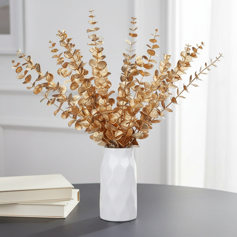 30 pièces d'eucalyptus artificiels tiges de verdure réalistes résistantes aux rayons UV et à l'eucalyptus pour vase, mariage et décoration intérieure