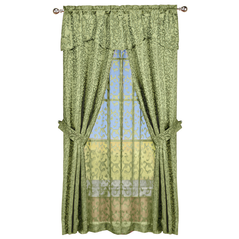Paire de rideaux transparents avec passe-tringle Alekper, Bleu, L 54 po x L 84 po