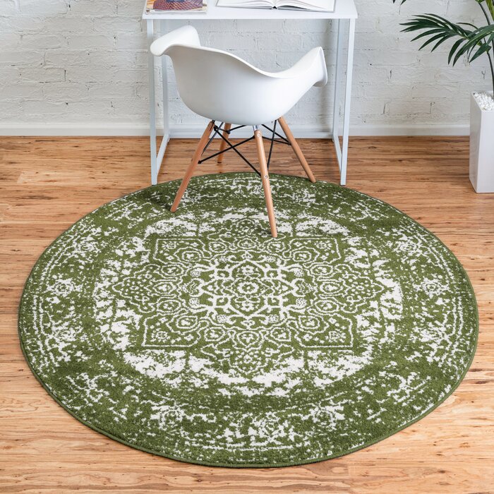 Bungalow Rose Giverny Performance Green Rug & Reviews | Wayfair