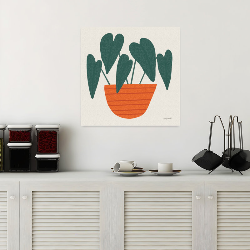 Art mural plante en pot, H 18 po x l 18 po