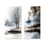 «Gray Winter Landscape By The Lake III - Winter Landscape», ensemble de 2 pièces d'art mural-271939877-271939876