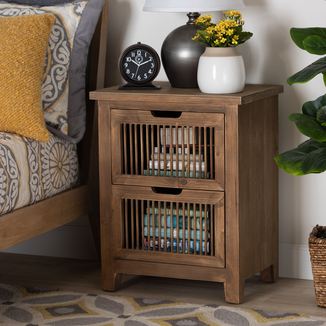 Hrasky 2 Drawer Bedside Table