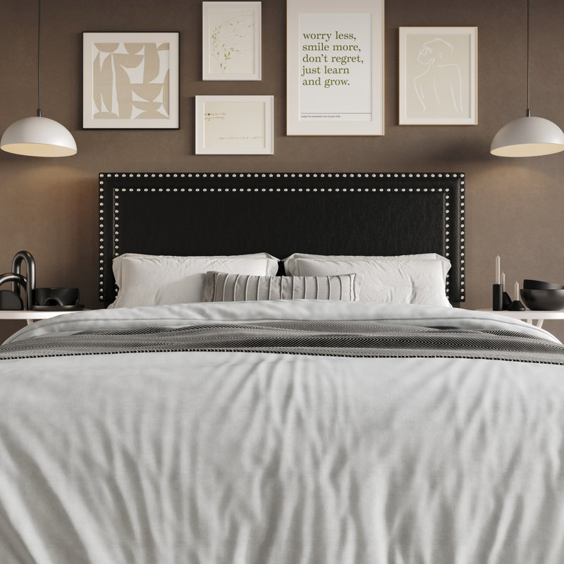 Iwar Upholstered Headboard, Black, King
