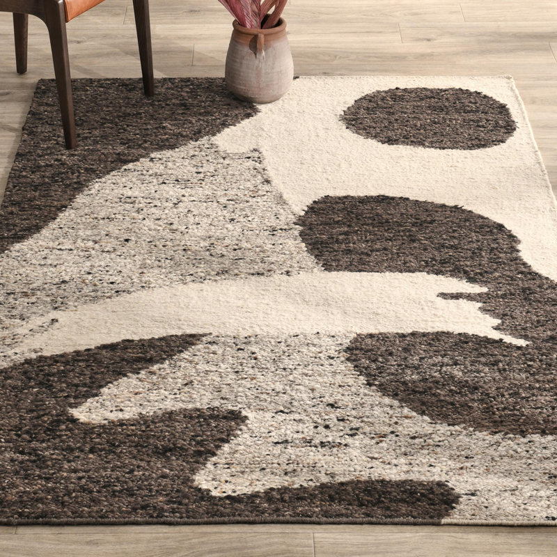 Tapis en laine tissé à la main Hesperia, Rectangulaire 8 pi x 10 pi, Brun