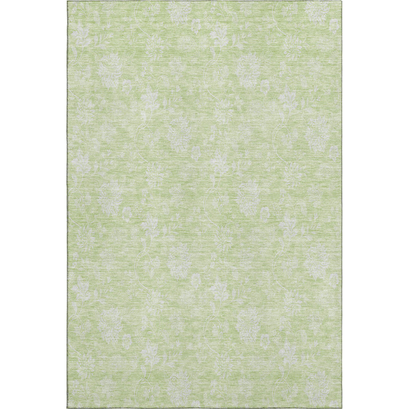 Premium Machine Washable Prisco Aloe Rug, Rectangle 5' x 7'6"