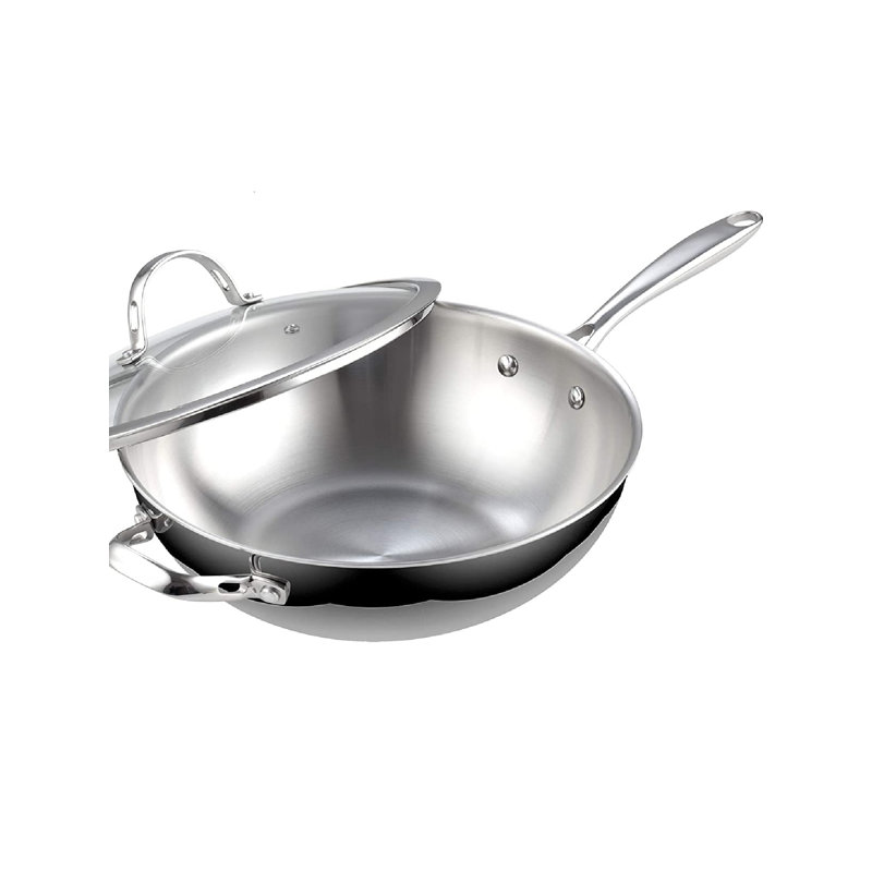 Poêle à wok standard en acier inoxydable 12 po Cooky de Cooks