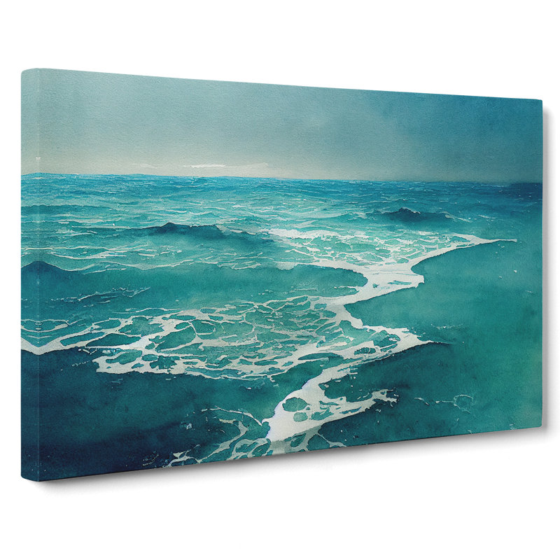 Ocean Watercolour Vol.1 - Wrapped Canvas Print, 35cm H x 50cm W x 3cm D