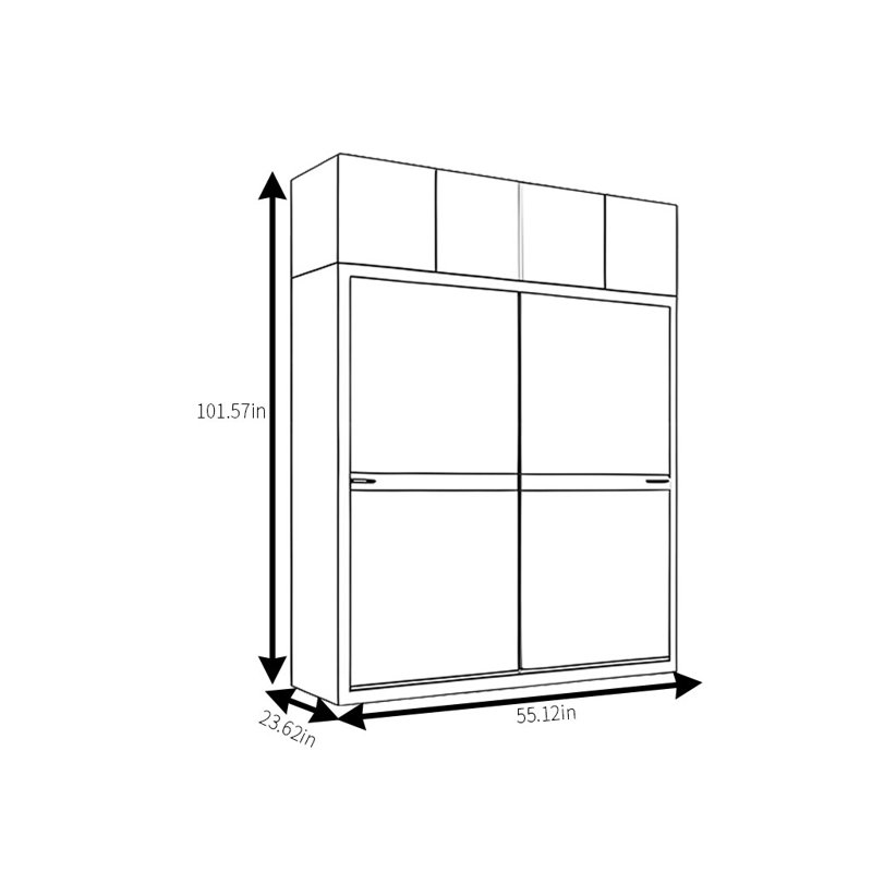 Simple Two Color Wardrobe, 102" H x 55" W x 24" D
