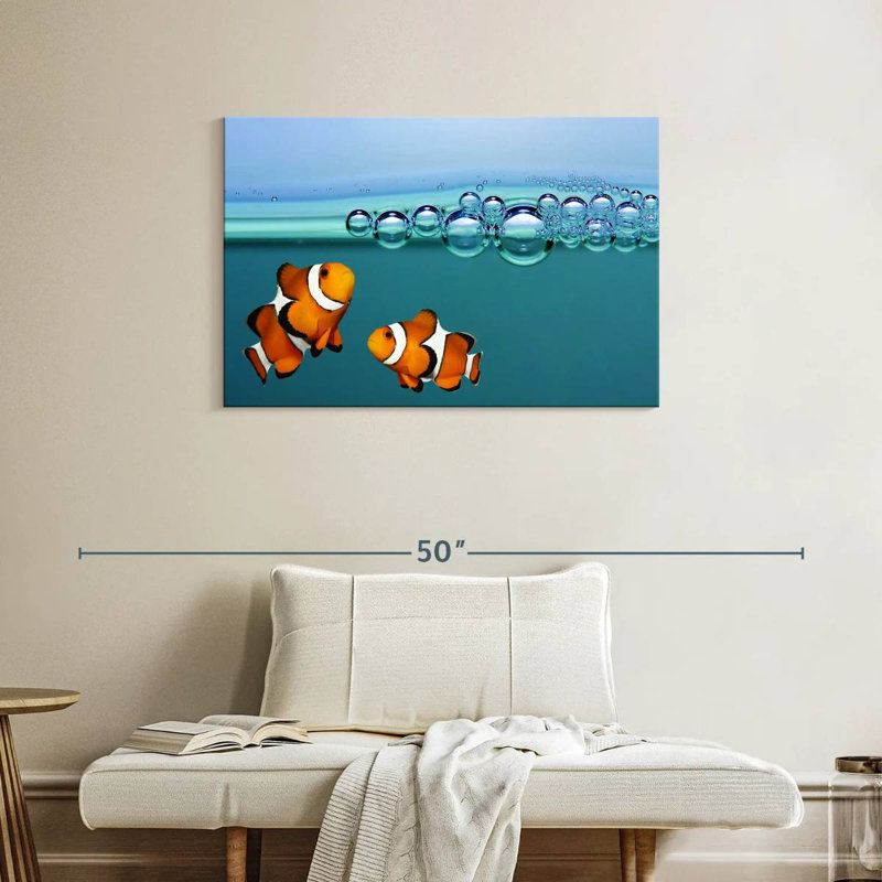 Brampt Clownfish Blowing Bubbles, 24" H x 36" W