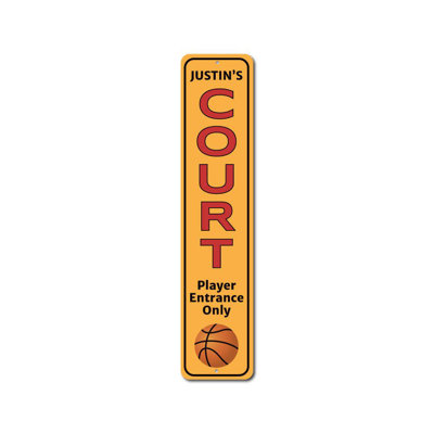 Basketball Court Vertical Custom Aluminum Sign