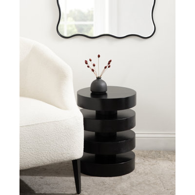 Stacked Solid Wood End Table