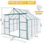 8x8 Ft Polycarbonate Greenhouse With Galvanized Base, Walk-in, For Outdoor Backyard Plants In All Seasons Heavy Duty Greenhouse, Ventilation System