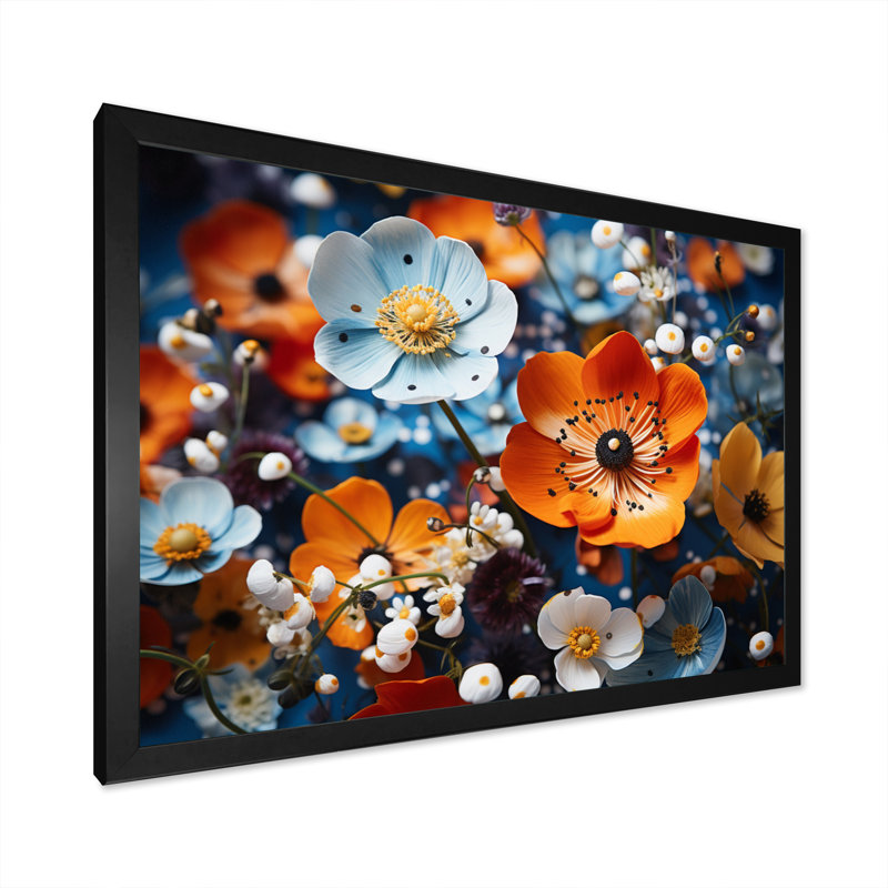 «Vibrant Wildflowers Field II», reproduction sur toile, H 24 po x l 32 po x P 1 po, Cadre simple noir