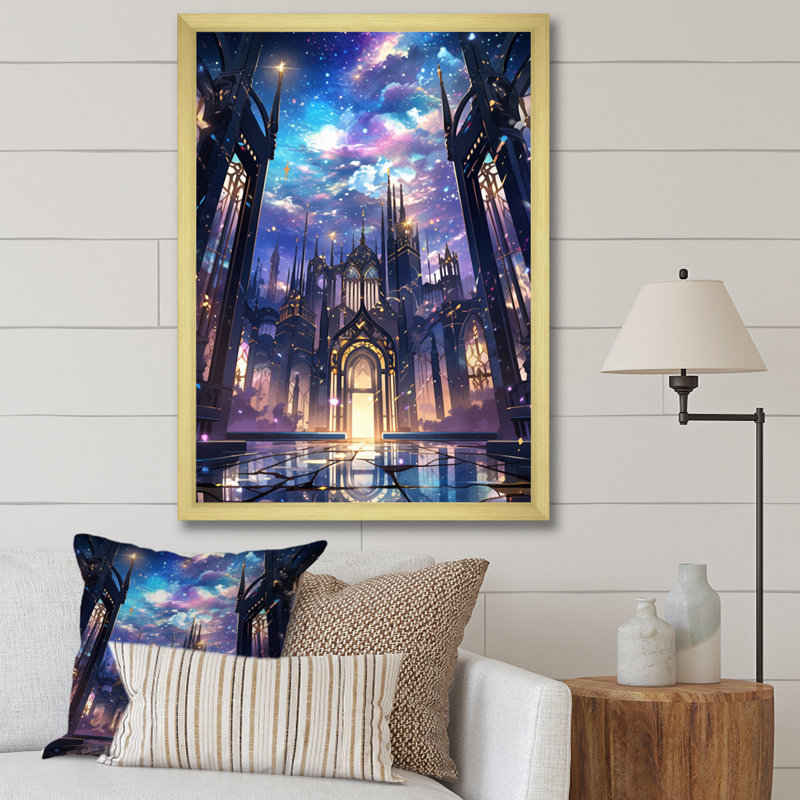 Château royal sur toile, Cadre doré à une seule photo, H 32 po x l 16 po x P 1 po