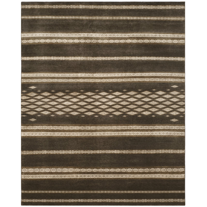 Ralph Lauren Nairobi Stripe Wool, Cotton, Silk Striped Rug, Rectangle 9' x 12'