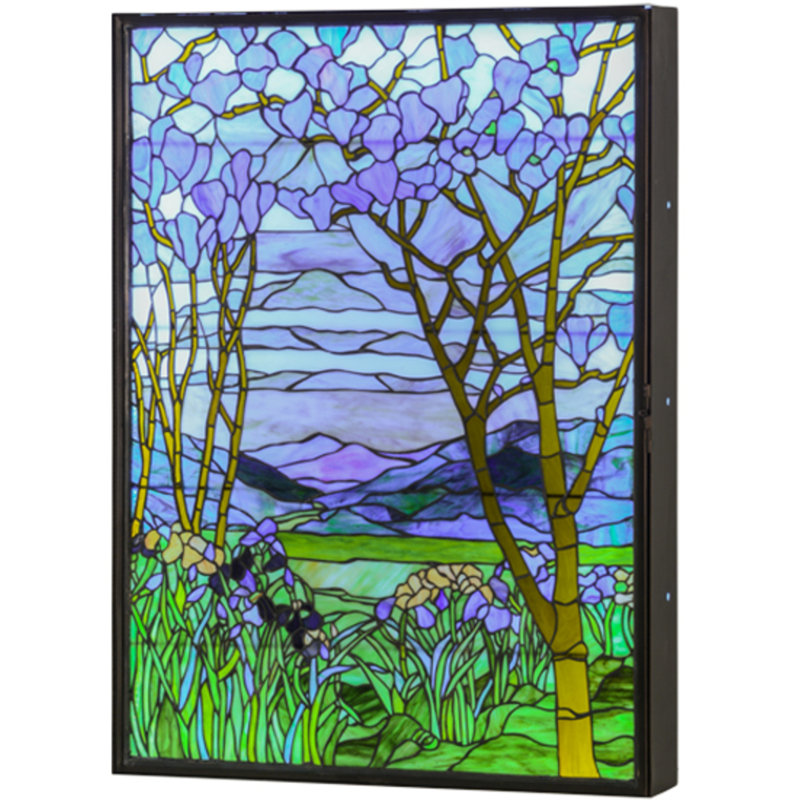 Verre d'art à DEL 40,5 po à thème plantes et fleurs