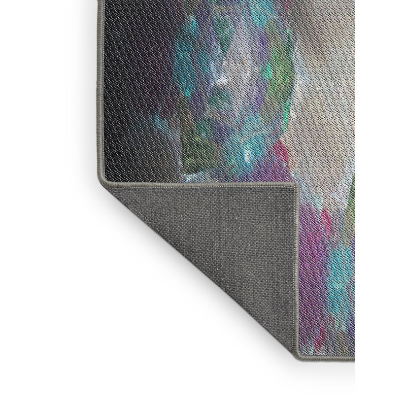 Tapis noir/vert/gris à tisser électrique, Rectangle 2 pi x 3 pi