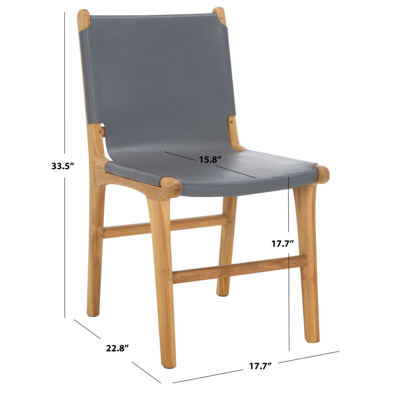 Chaise en cuir Cassaphina, Gris