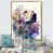Toile avec cadre flottant or
