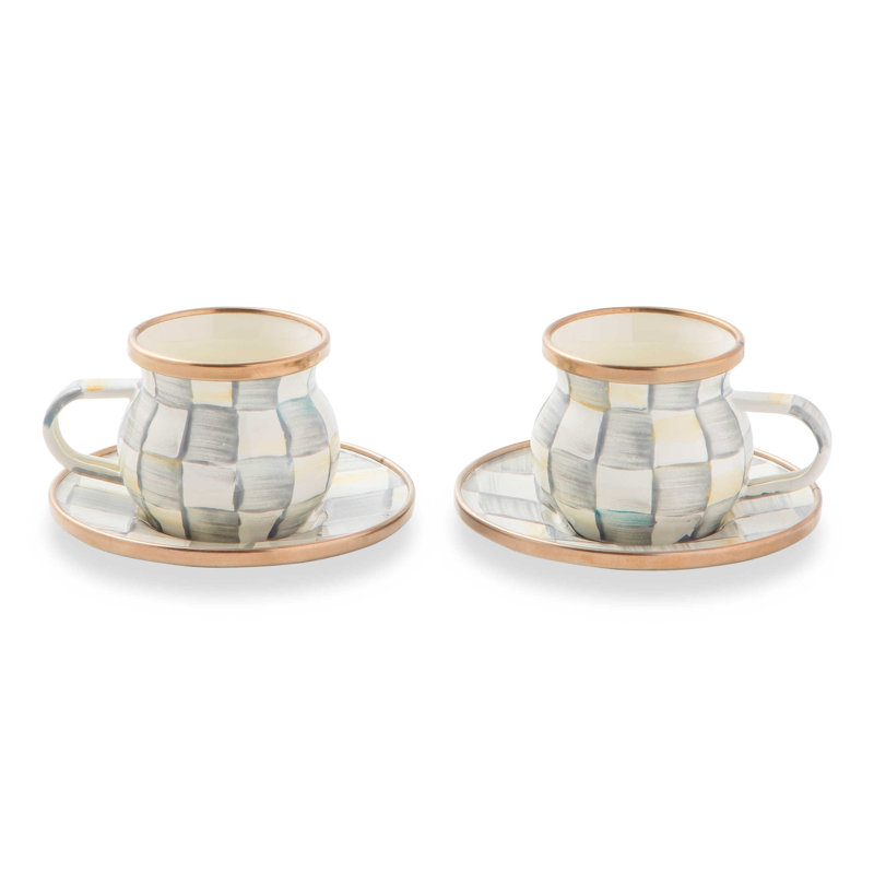 Sterling Check® Espresso Cup & Saucer