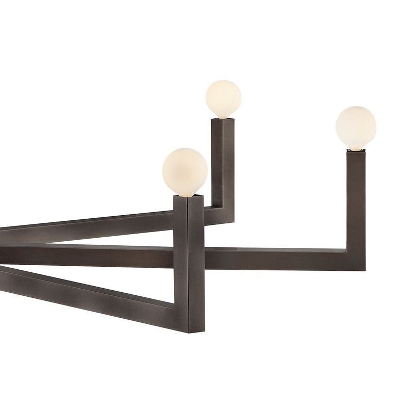 Lustre réglable à un étage à 8 lumières Ezra, Oxyde noir