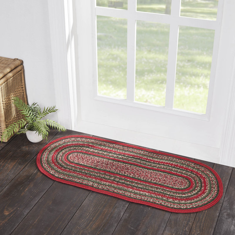 Geometric Indoor / Outdoor Rug, Oval 1'8" x 3'10"