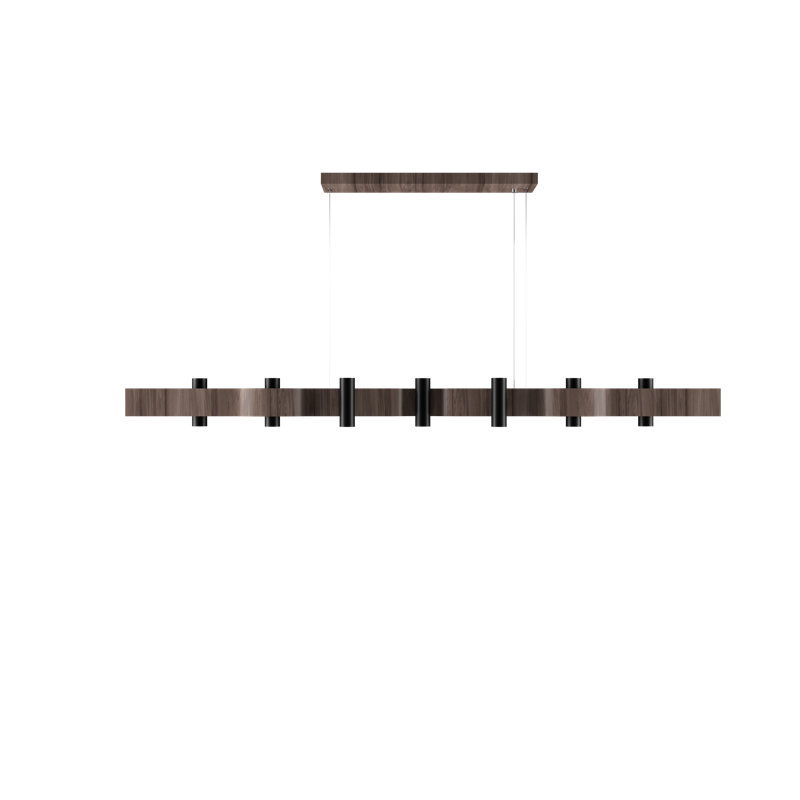 Luminaire suspendu Flow Accord, Noyer noir, H 5,31 po x l 59,06 po x P 4,33 po, 14