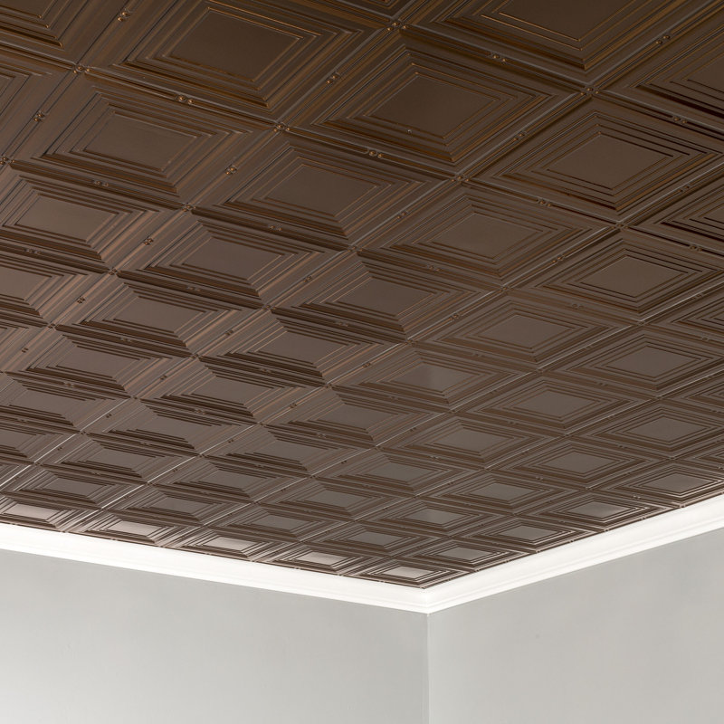 Panneau de plafond décoratif en vinyle 2 pi x 4 pi FASÄDE, Bronze huilé