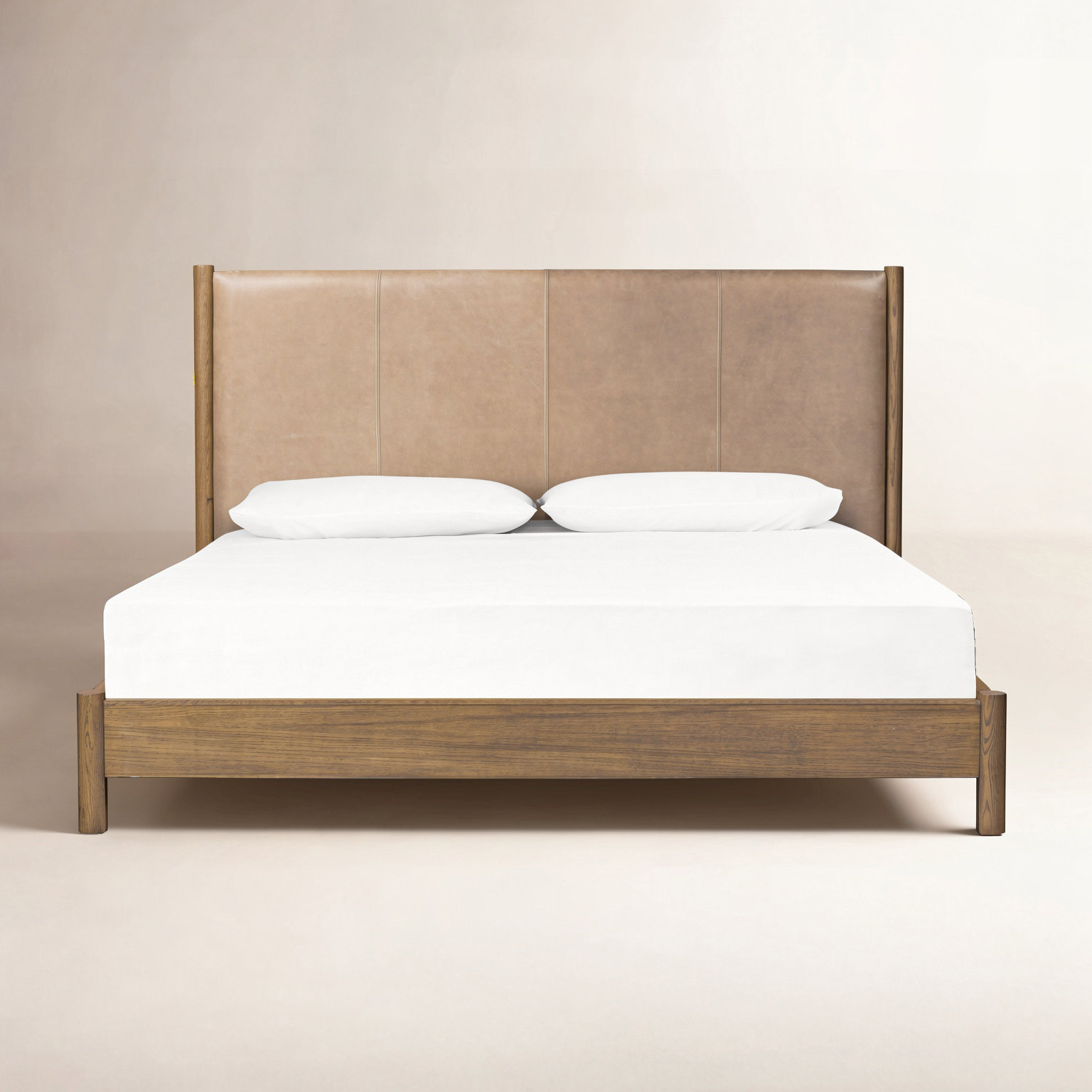 Linda Linen Upholstered Oak Bed, King, Palermo Drift