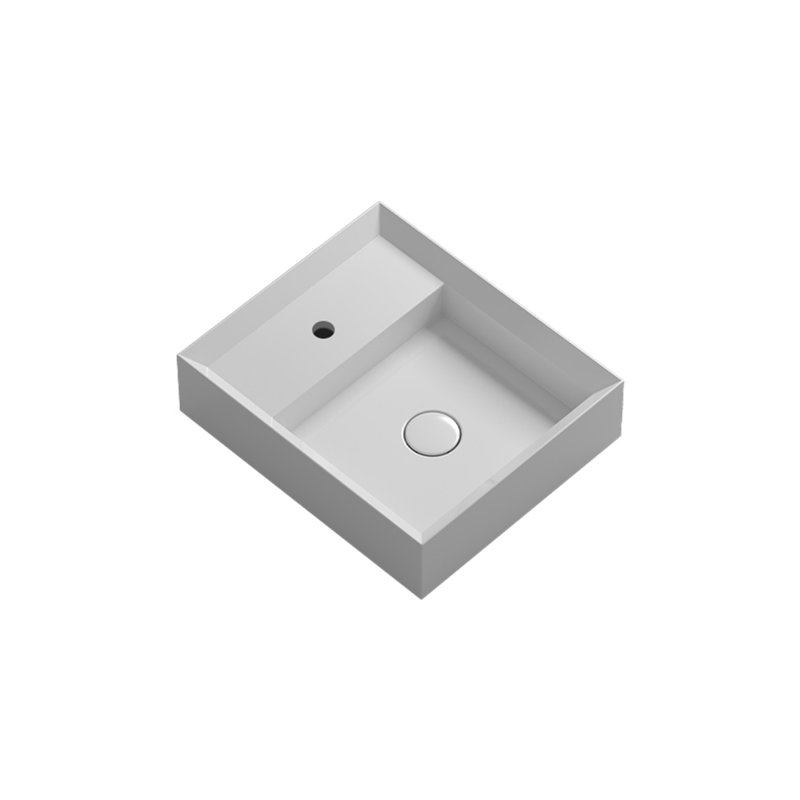 Cut 17.7'' L Bathroom Sink, Glossy white, Glossy white