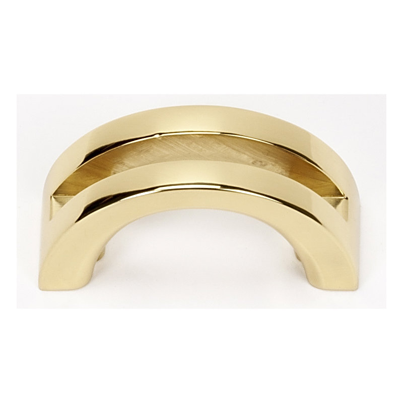 Split Top Arch Pull, Polished Brass