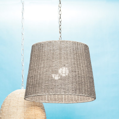 Lustre tambour 2 lumières à abat-jour Priam