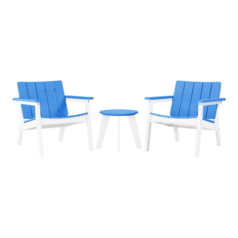 Ensemble de conversation d'extérieur 3 pièces, Bleu