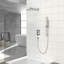 Système de douche avec barre coulissante réglable, système de douche carré mural de 12 pouces avec valve brute, nickel brossé