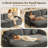 81.1" Fabric Upholstered Multifunctional Pull-Out Couch Bed-1752364038-1752364039