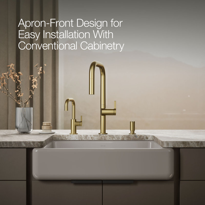 Whitehaven® 30" L x 22" W Farmhouse Kitchen Sink, Truffle