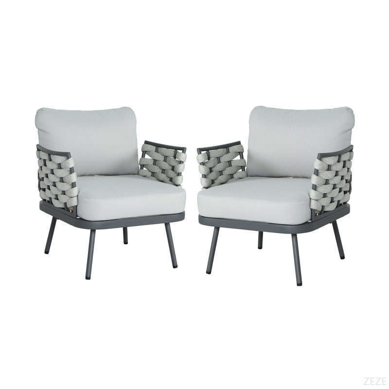 Ensemble de 2 fauteuils club Mariano, Gris, Gris