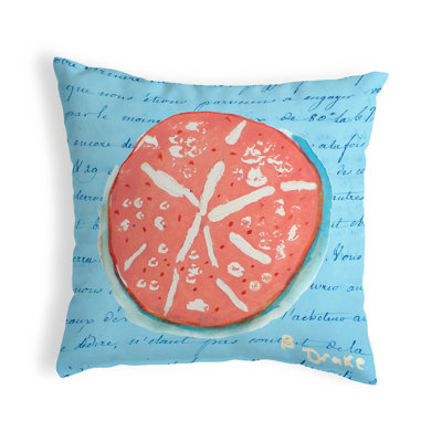 Sand Dollar Outdoor Reversible Throw Pillow