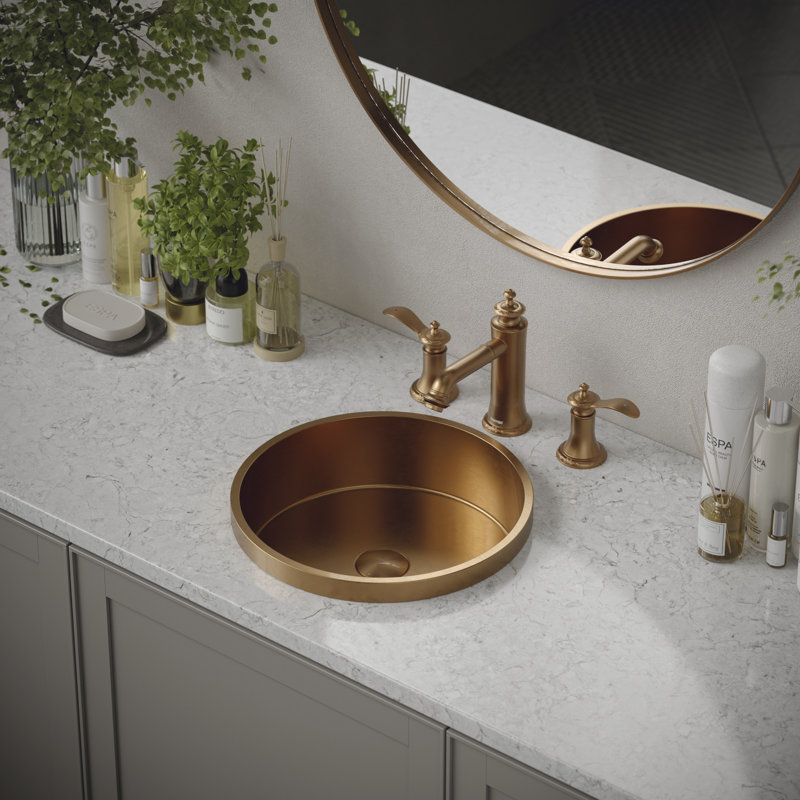 Widespread 2-handle Bathroom Faucet with Drain Assembly, Brushed Copper