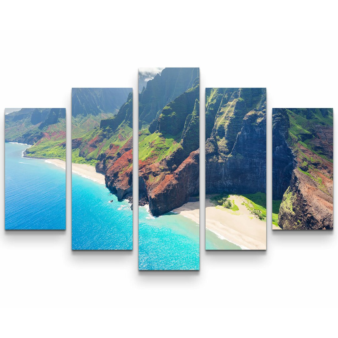 5-tlg. Leinwandbilder-Set Na Pali Küste auf Kauai Hawaii